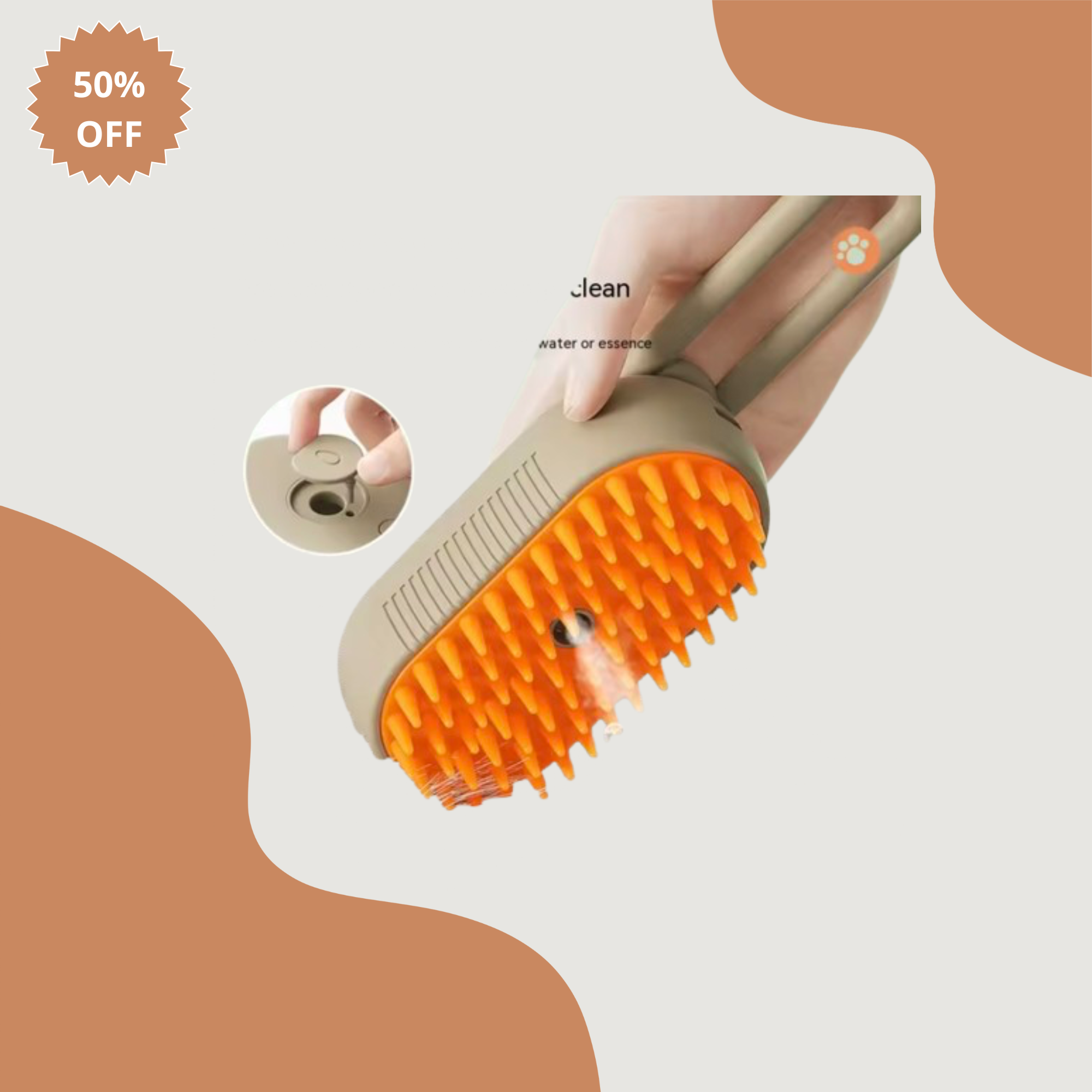 SpaSpray: 2-in-1 Pet Grooming Brush
